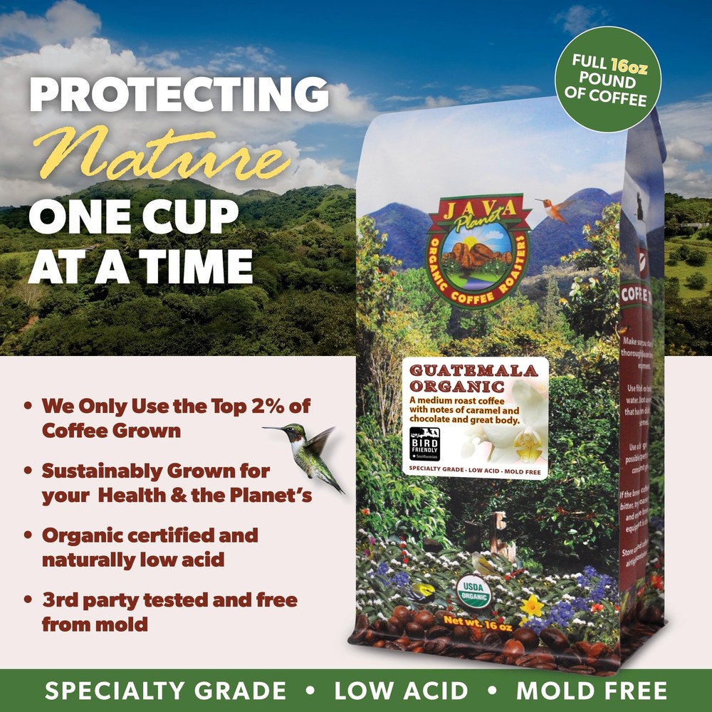 Low Acid Organic Coffee – Whole Bean, MoldFree & Stomach Friendly by Java Pla...