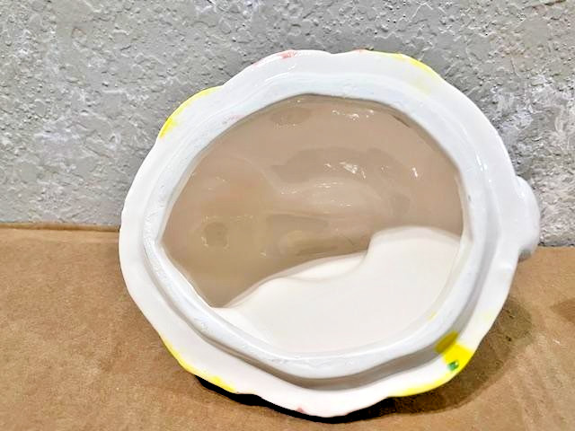 Vtg Earthenware Easter Bunny 2 piece Candy Dish NEW in Box