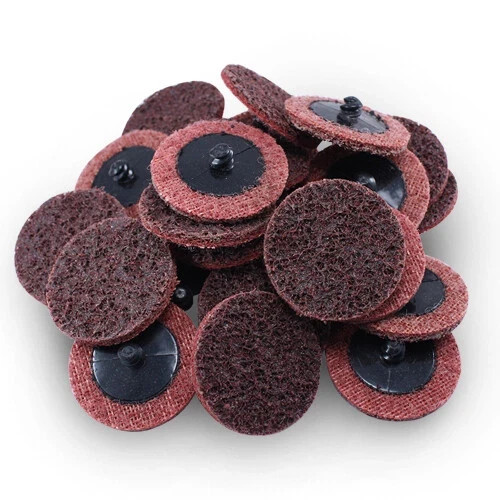 50 Pack - 2" Roloc Surface Conditioning Discs Medium Red Quick Change Prep Pads