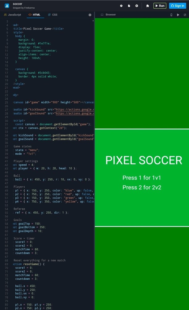 Simple html games, I write code you will only need to paste it into jsitor html