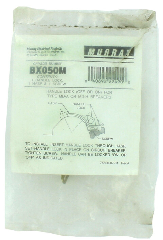 Murray BX050M Circuit Breaker Handle Lock, Type: MD Breakers