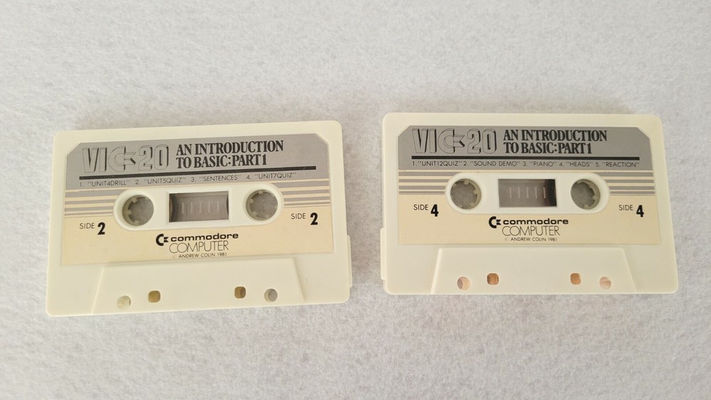 An Introduction to Basic: Part 1 for Commodore VIC-20, Two Cassettes, Sides 1-4