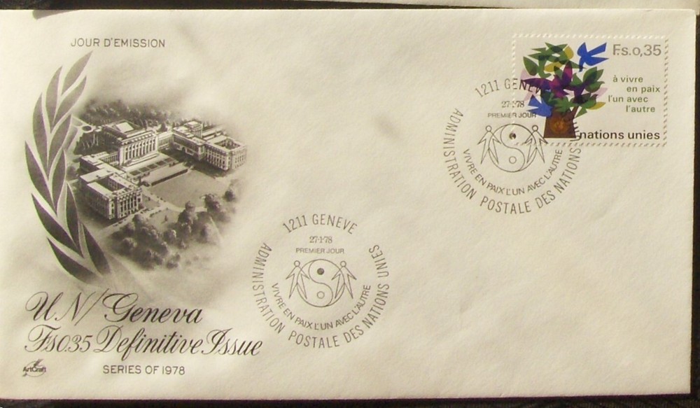 United Nations FDC DEFINITIVE ISSUES Geneva 1/1978 (1-50).