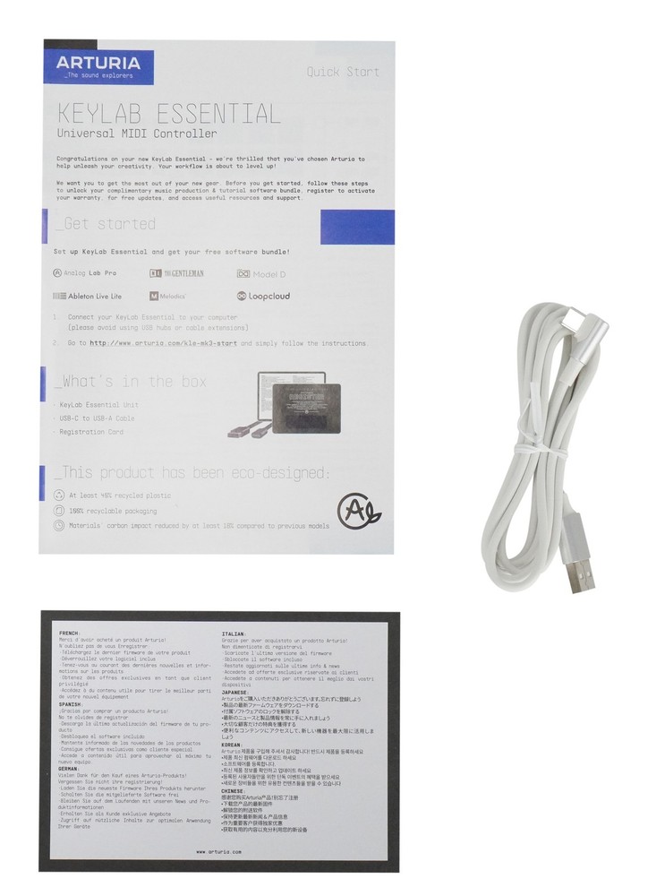 ARTURIA Keylab Essential 61 mk3 White 61-Key USB MIDI Keyboard Controller