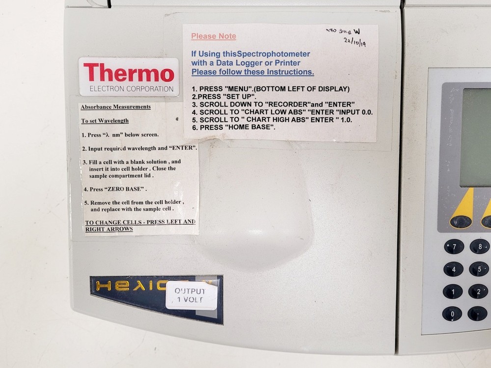 Thermo Helios Gamma UV-Vis Spectrophotometer Lab