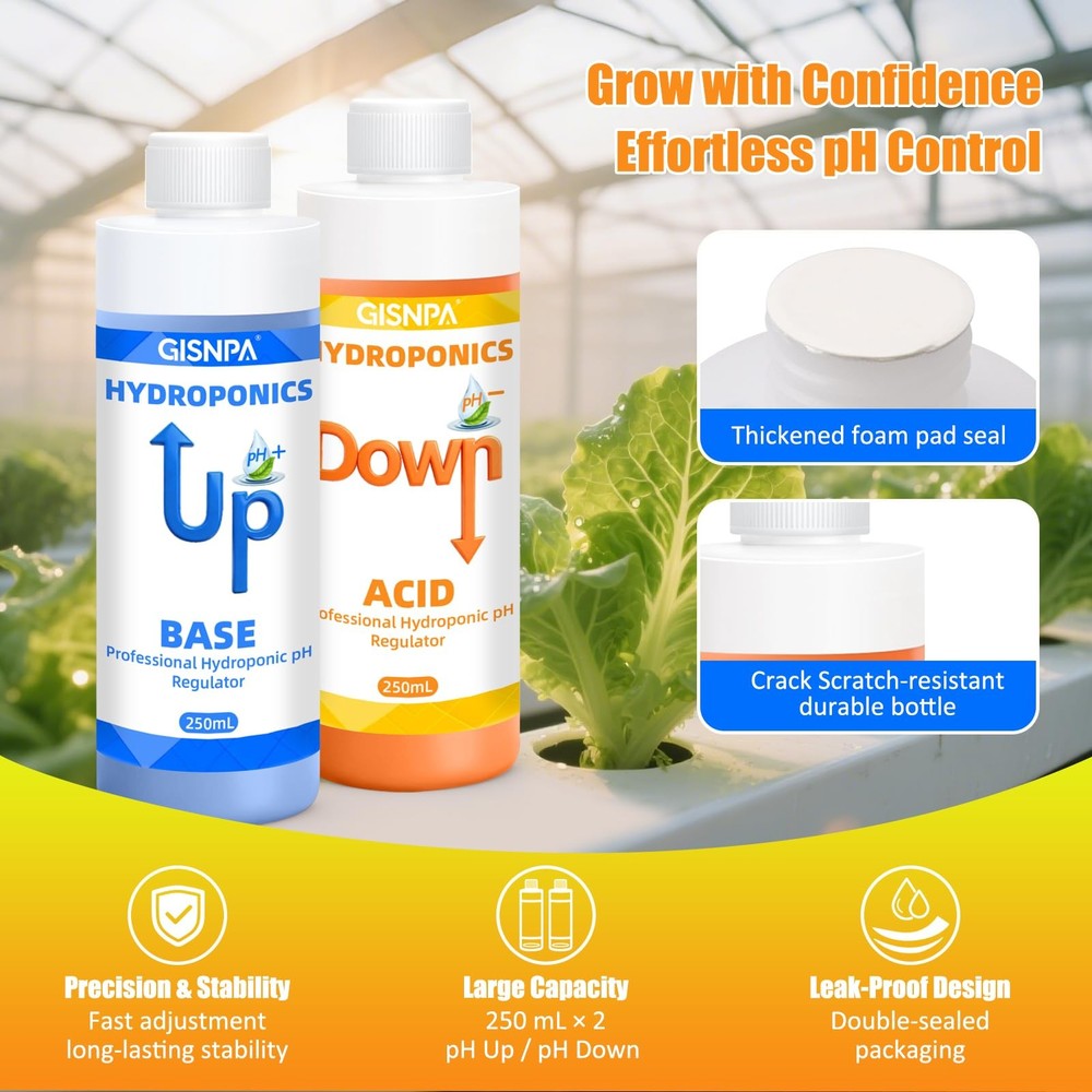 GISNPA pH Down & Up for Hydroponics, Control Kit Hydroponic blue