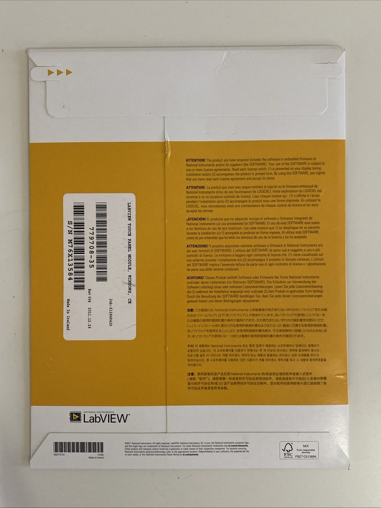 National Instruments Labview Touch Panel Module Software, Windows, CE. Sealed.