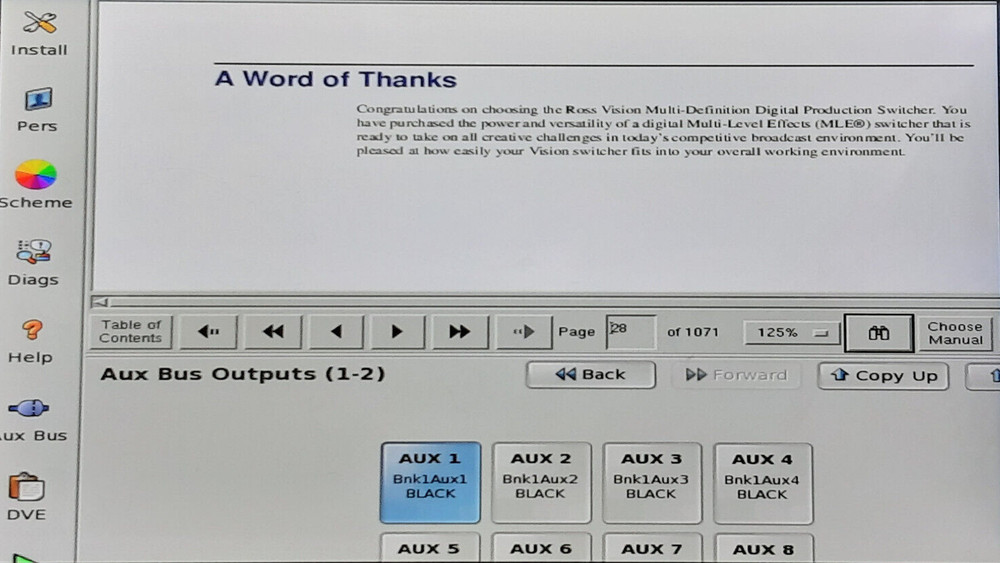 ROSS V2P-001 Video Vision 2 Control Panel