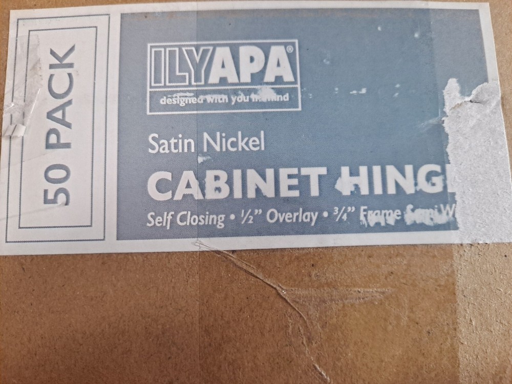 Ilyapa Satin Nickle Self Close Cabinet Hinges Contractors Pack