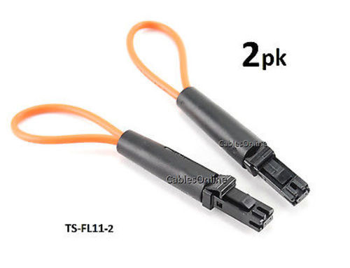 2-PACK MTRJ Connector Fiber Optic Network Loopback Tester Cable, TS-FL11-2