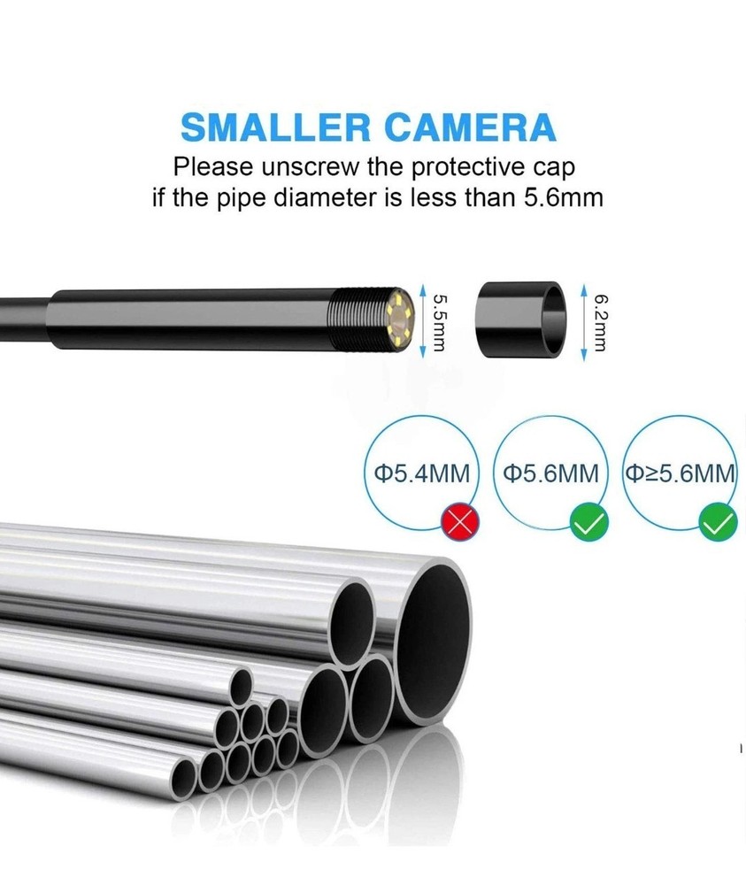 NIDAGE Wireless Endoscope Camera with Light HD Waterproof WiFi Borescope