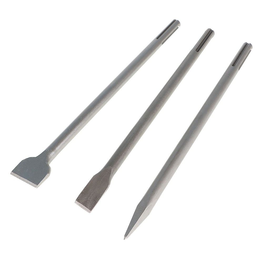 16-Inch SDS Max Chisel Set Heavy Duty Rotary Hammer Chisel Bit Set 3Pcs
