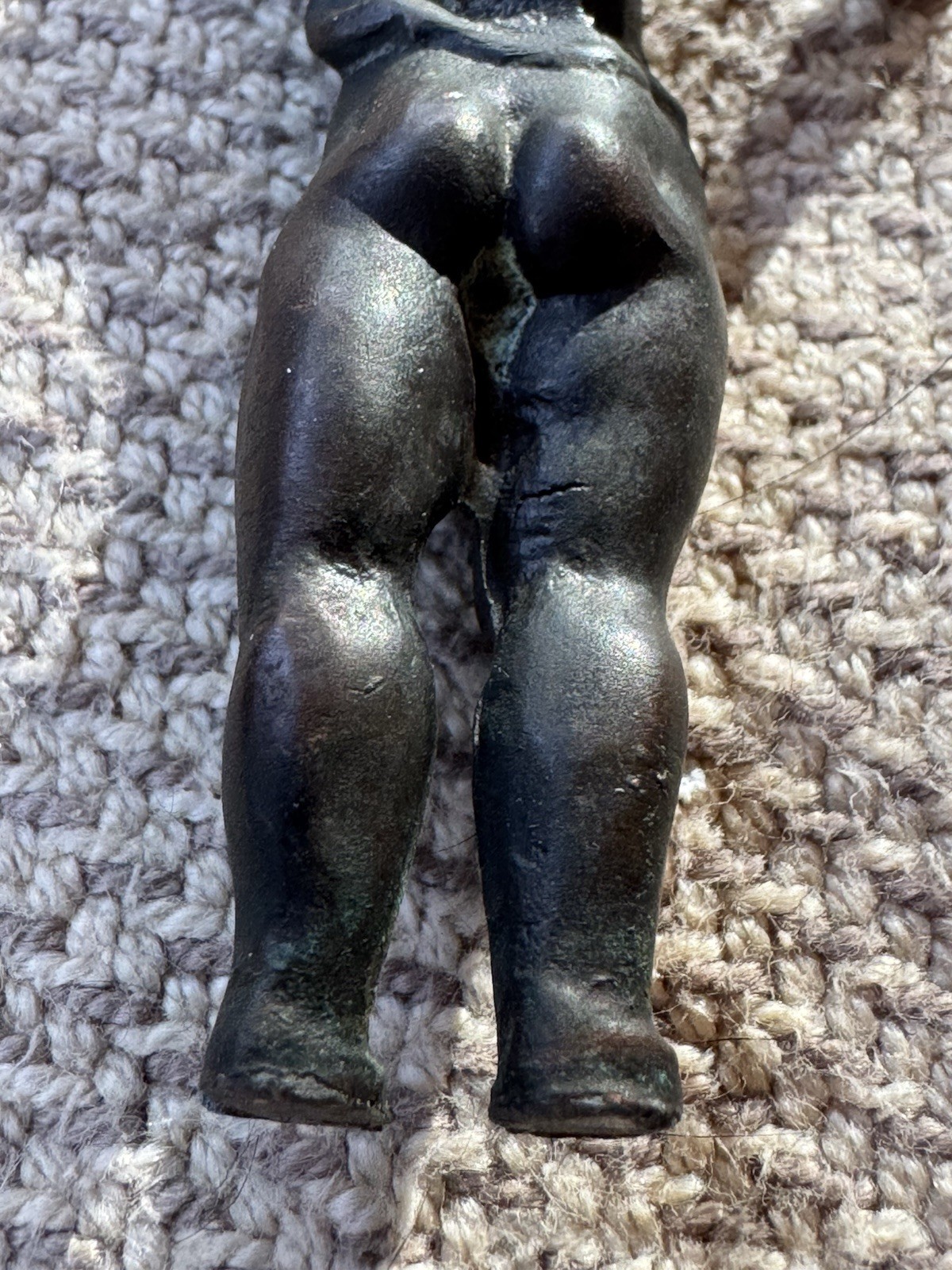 Antique Solid Bronze 3.5” Boy Cherub Figurine