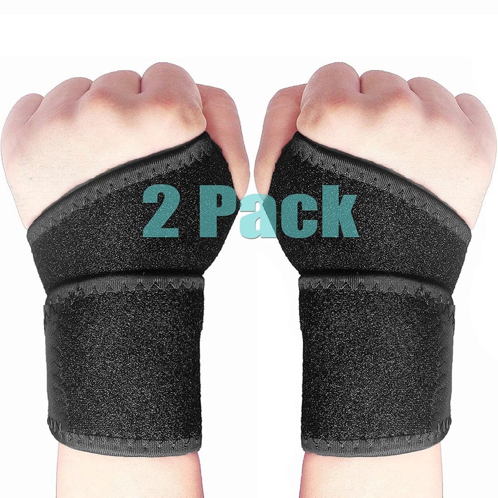 2 Pack Compression Wrist Support Sprint Wrist Brace Adjustable Compression Wraps