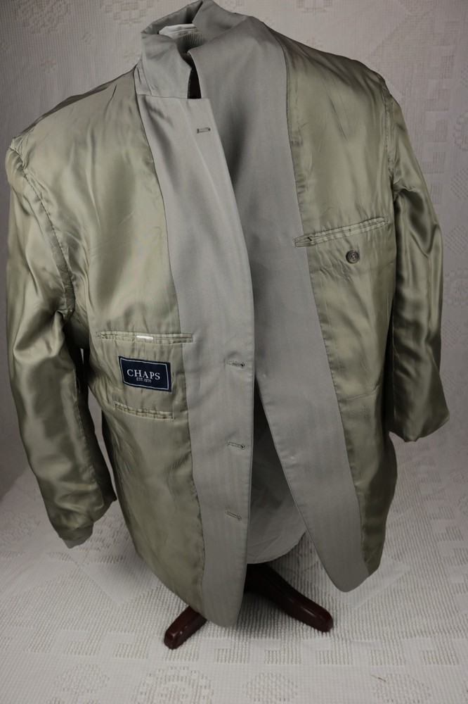 Men's CHAPS RALPH LAUREN 3-button sports jacket 44R Solid Gray