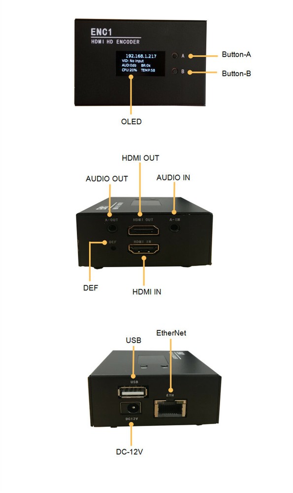 H.265/H.264 video encoder and decoder HDMI to IP & IP to HDMI & USB Camera to IP