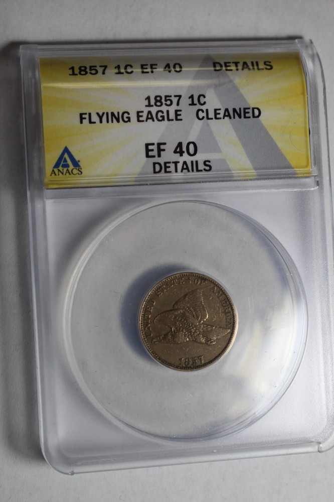 1857 Flying Eagle Cent ANACS XF Details