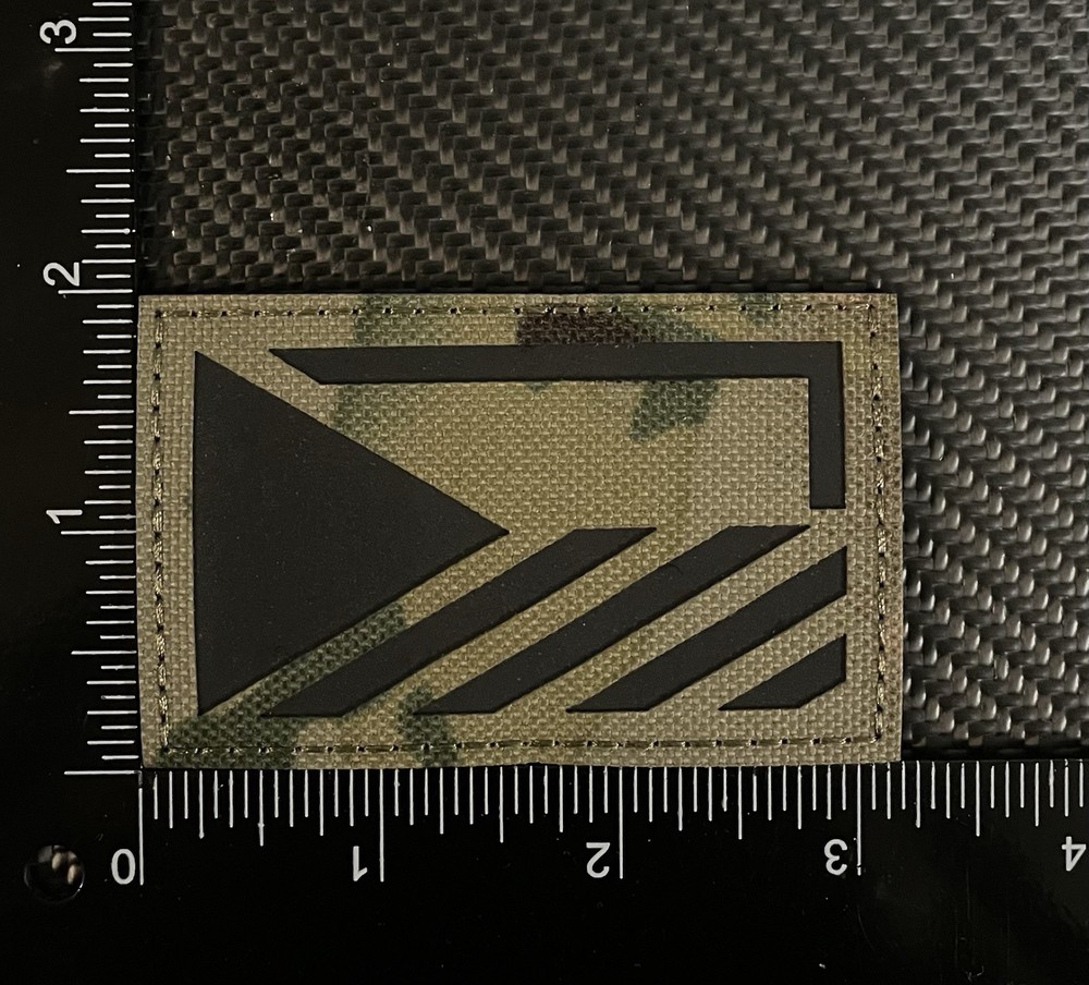 Czech Republic Flag IR Reflective Patch Hook Loop Backing Europe Multicam