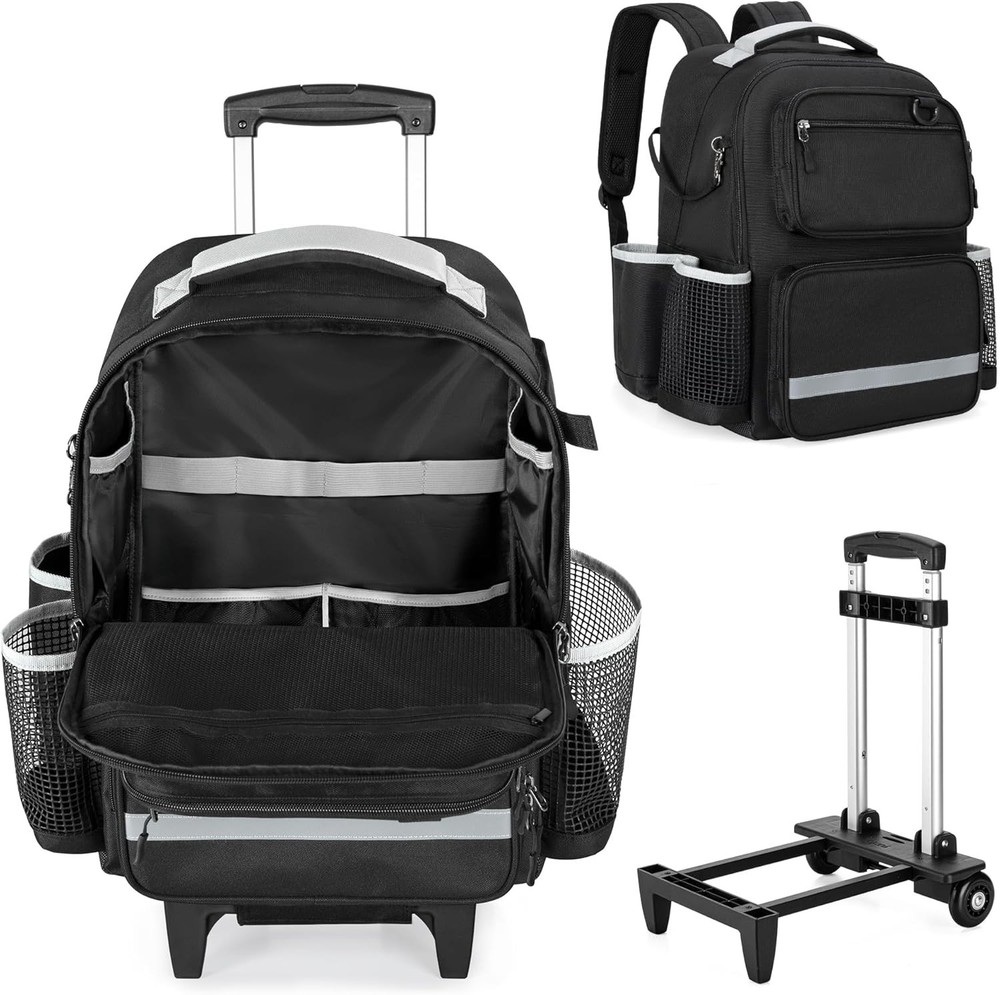 Versatile Cleaning Caddy Backpack with Waterproof Base & 6 Compartment Storage