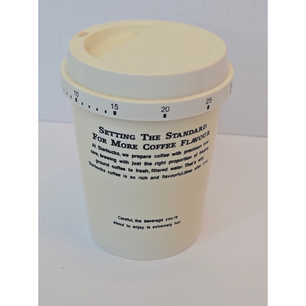 Starbucks Coffee Cup Kitchen Timer 60 Minute Mechanical Wind Up Cream