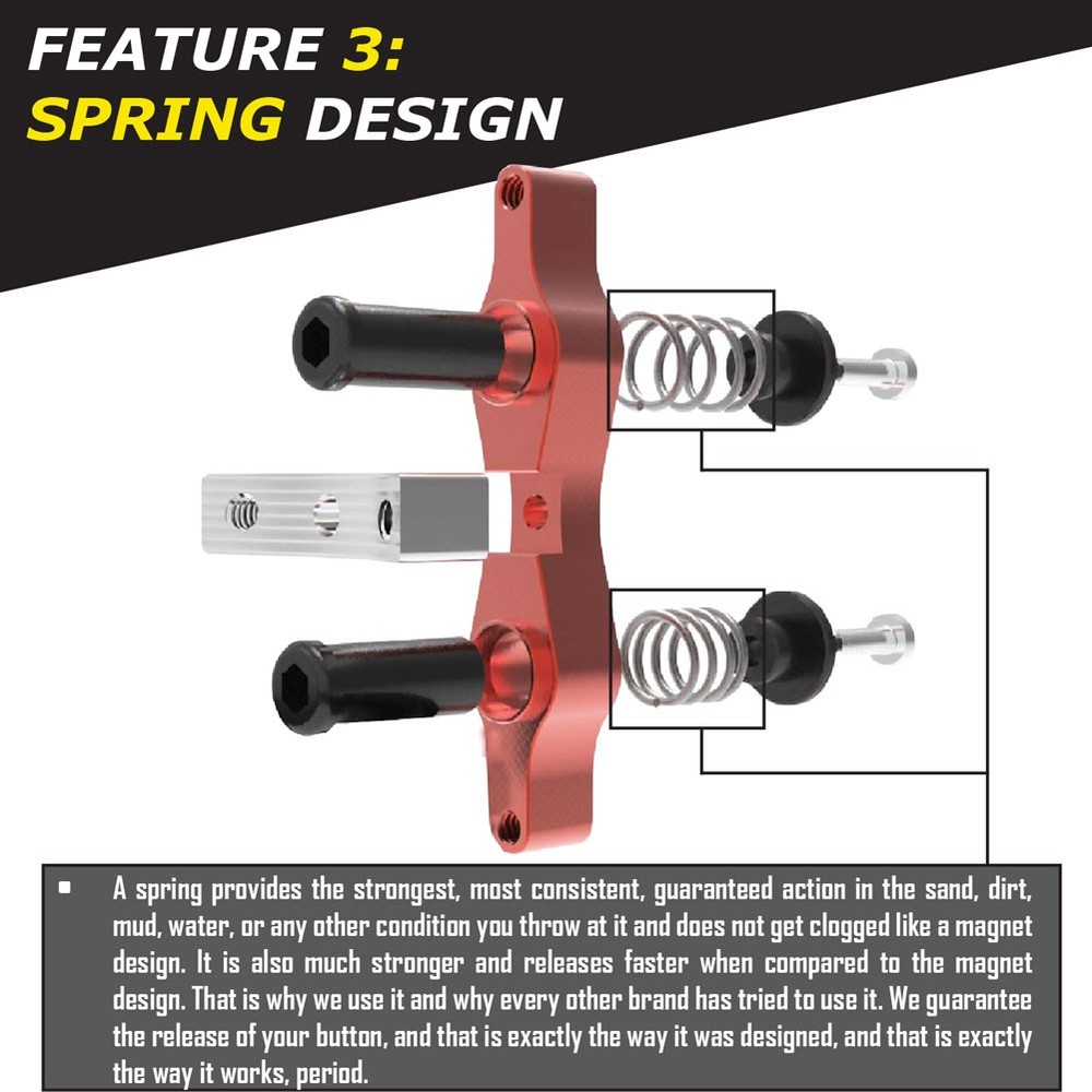 Tamer Double Button Holeshot Hookup System Black HH-2531-K
