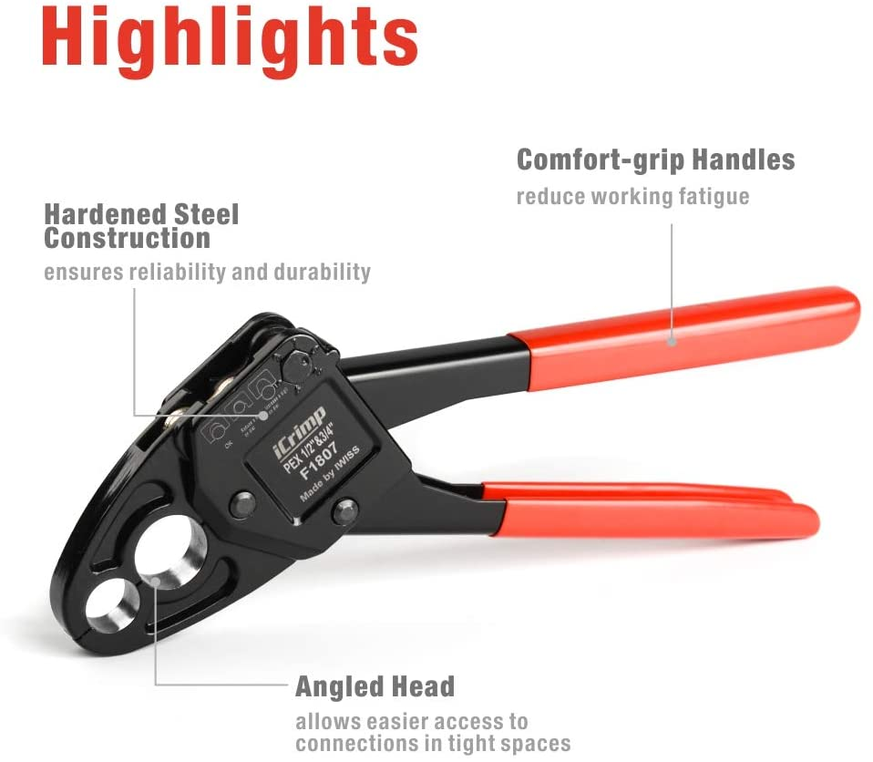 Angle PEX Crimping Tools Combo Kits Pipe Cutter Portable with Case Durable Set