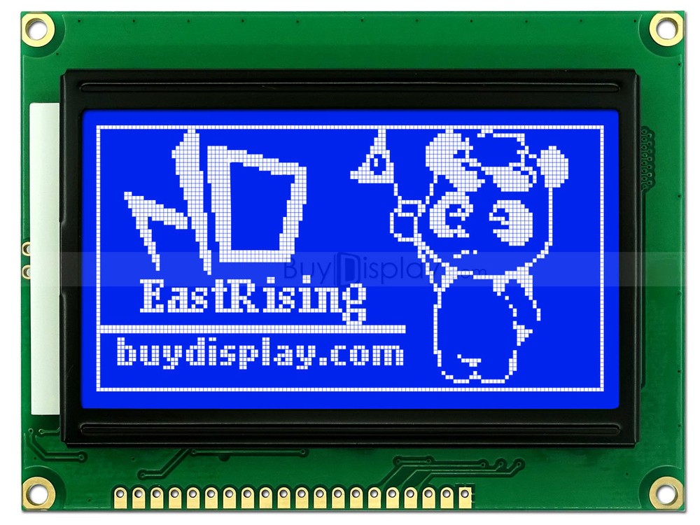 12864 128x64 Blue Graphic LCD Module Display,ST7920 Controller,Serial Interface