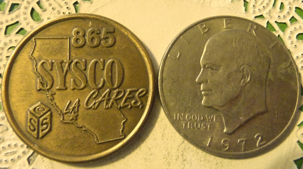 Commerative large/dollar size /heavy medal/Token /Sysco LA  #44