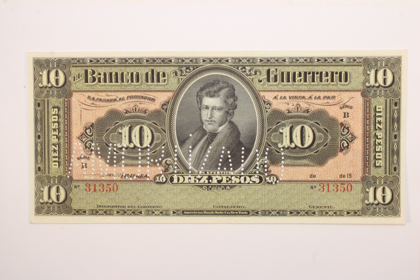 Mexico 10 Pesos 1914 Banco de Guerrero P. S299b - UNC   #0442