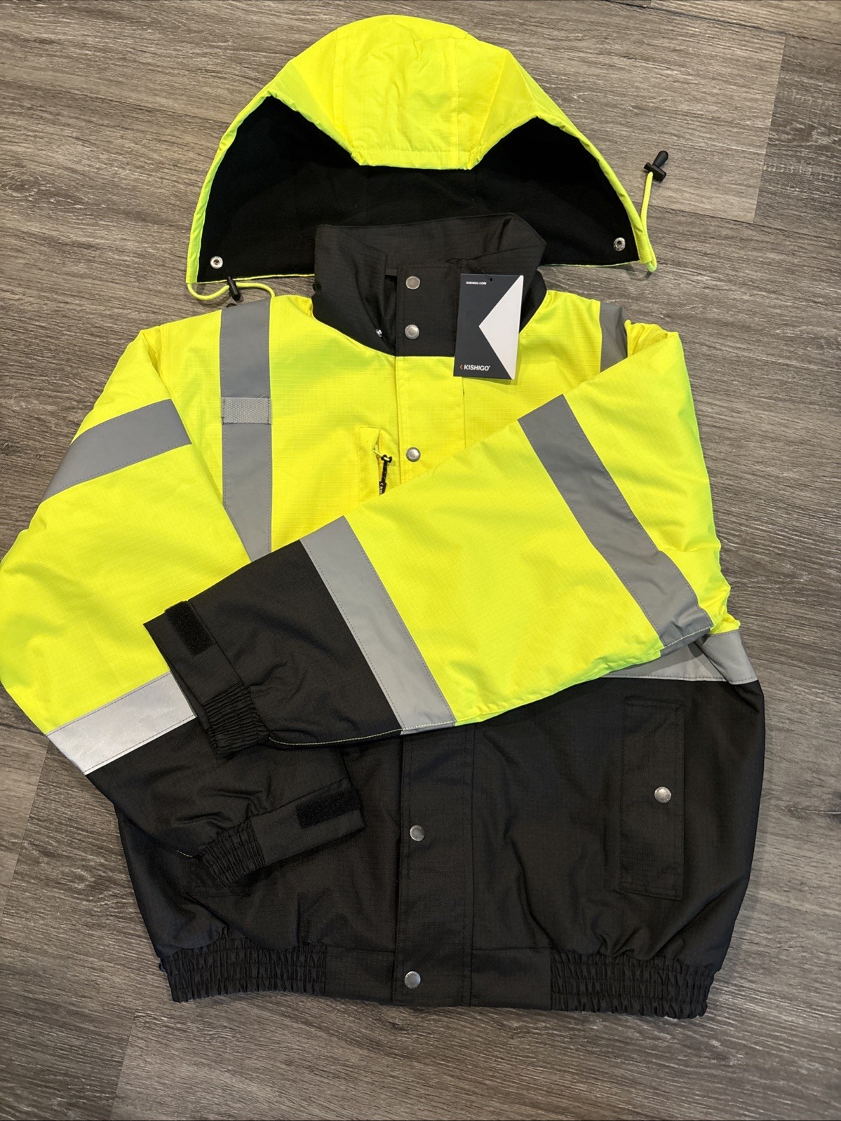 HIGH VISIBILITY INSULATED HI VIS REFLECTIVE ROAD WORK SAFETY BOMBER JACKET COAT