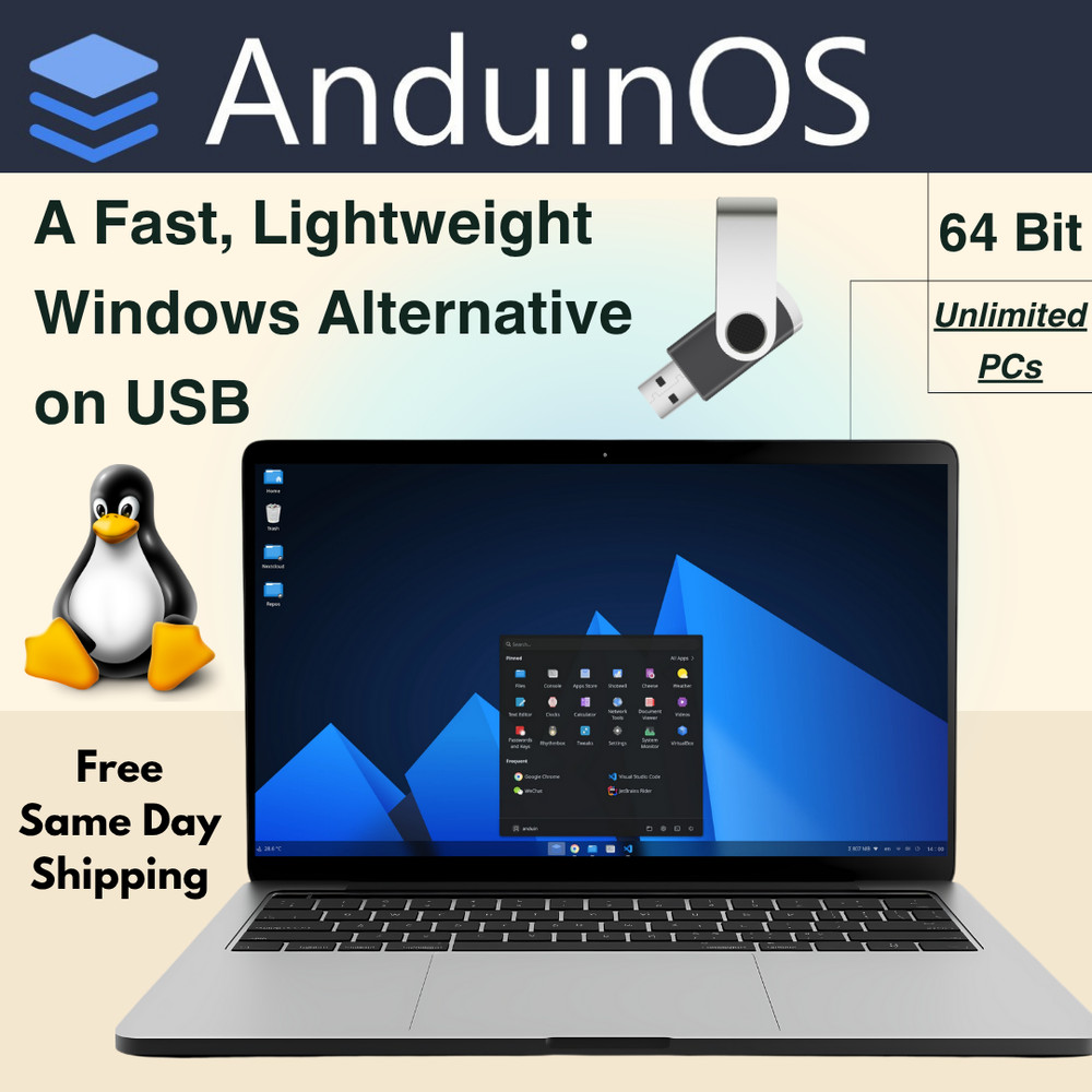 AnduinOS Bootable USB – Fast Lightweight Operating System – Windows Alternative