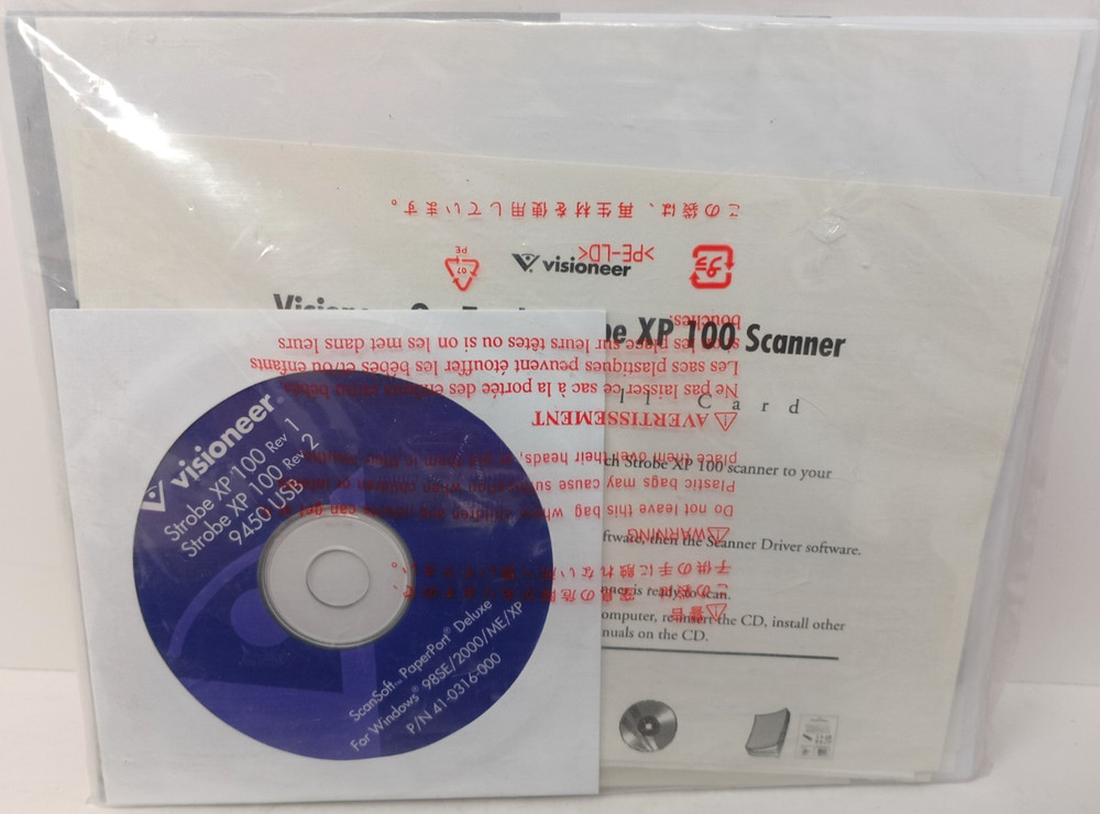 Visioneer Strobe XP 100 Black Portable Document Scanner w/ carrying Open Box