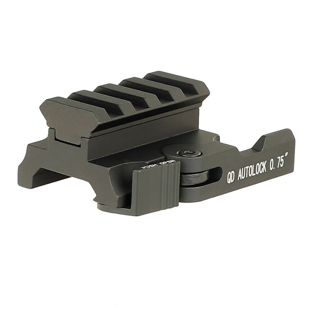 0.75" Mini Red Dot Scope QD Riser Block Mount Angled Picatinny Base Rail