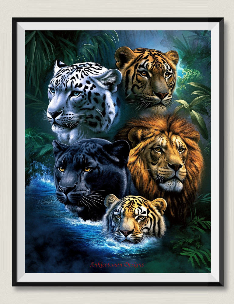 Cat Prowess 2 - DIY Chart Counted Cross Stitch Patterns Needlework DMC Color