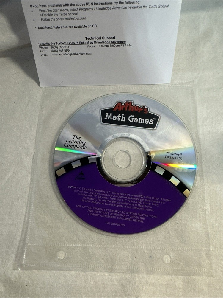 Arthur’s Math Games PC CD ROM Kids Learning Game