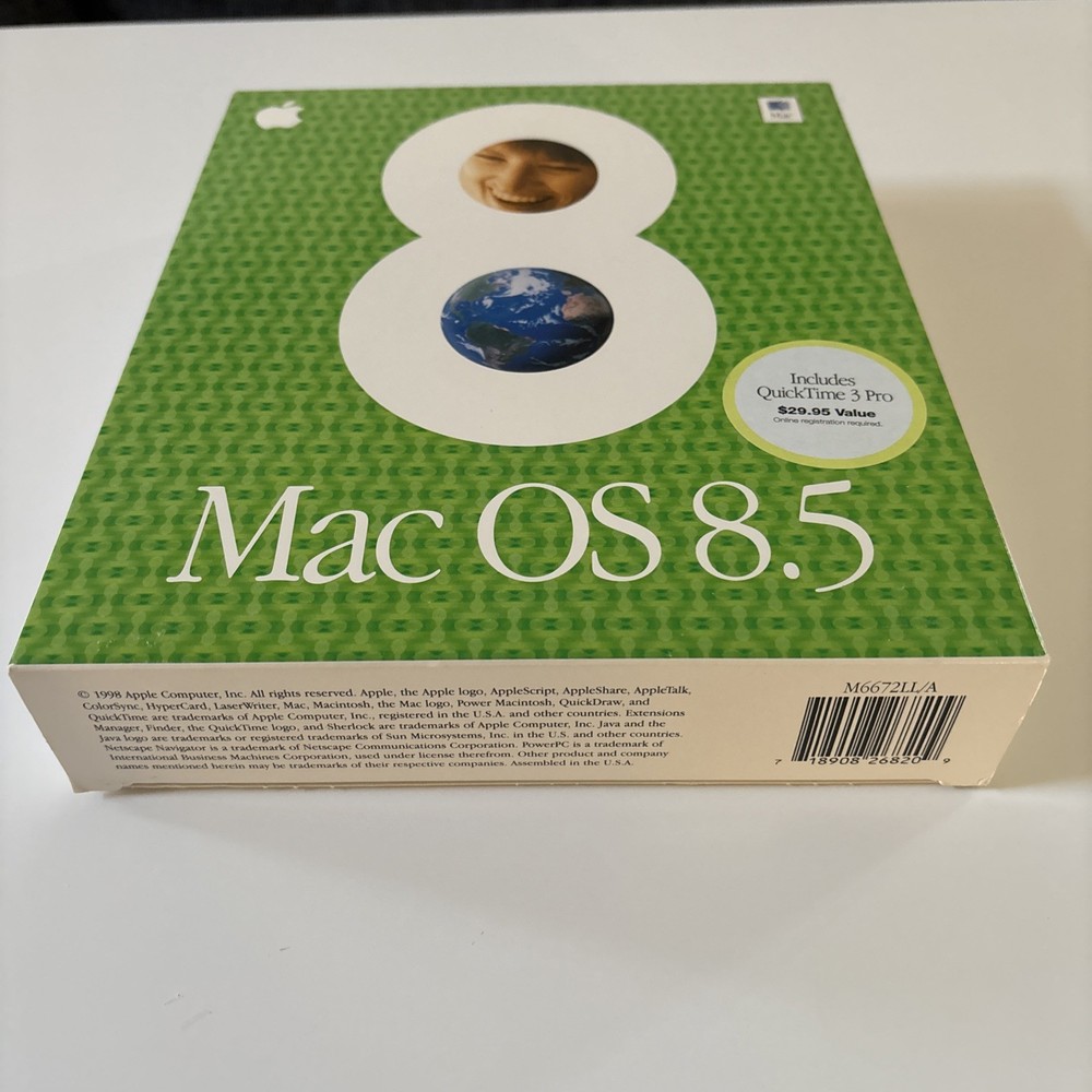 Apple Mac OS 8.5 (1998) Operating System CD-ROM w/ Retail Box