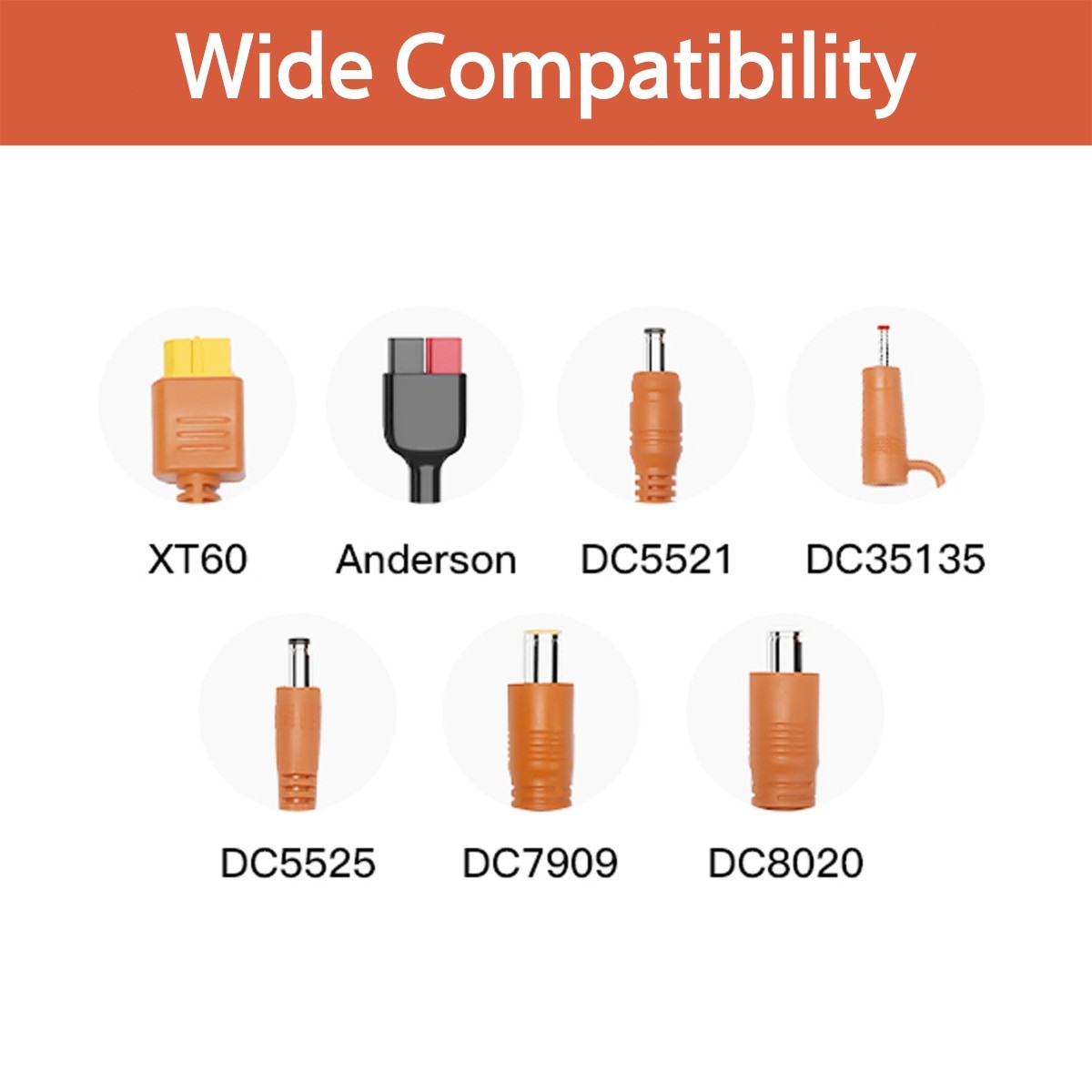 MHPOWOS Solar Panel to XT60 Anderson DC5521 DC5525 DC7909 DC8020 DC35135 Cable