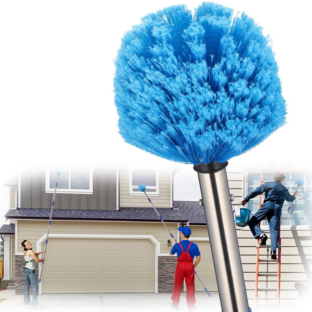 Duster with 6 FT Extension Pole - Medium Bristle Brush for Ceiling, Wall, and...