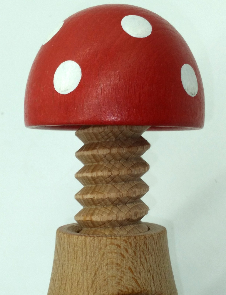 Slovenia Carved Beechnut 4" Nutcracker Mushroom