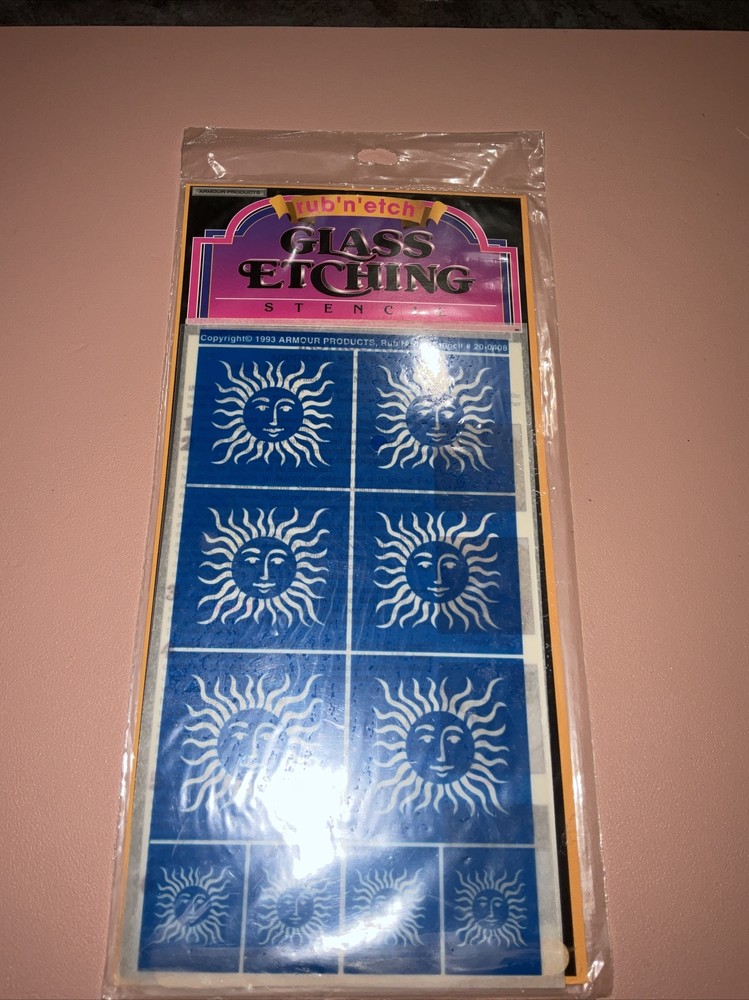 Armour Rub N Etch Sun Face 20-0408 Glass Etching Craft Art