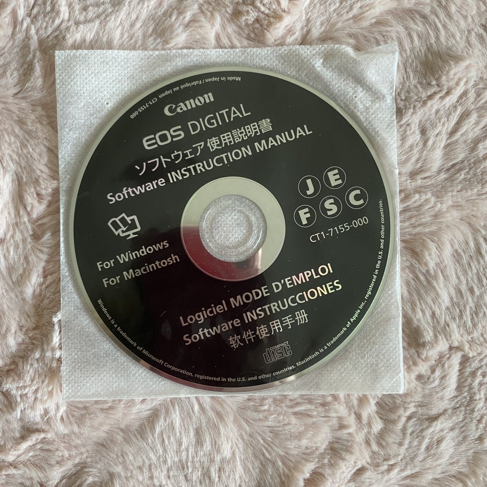 Canon EOS Digital Camera Software Instruction Manual CD-ROM Disc Windows/Mac