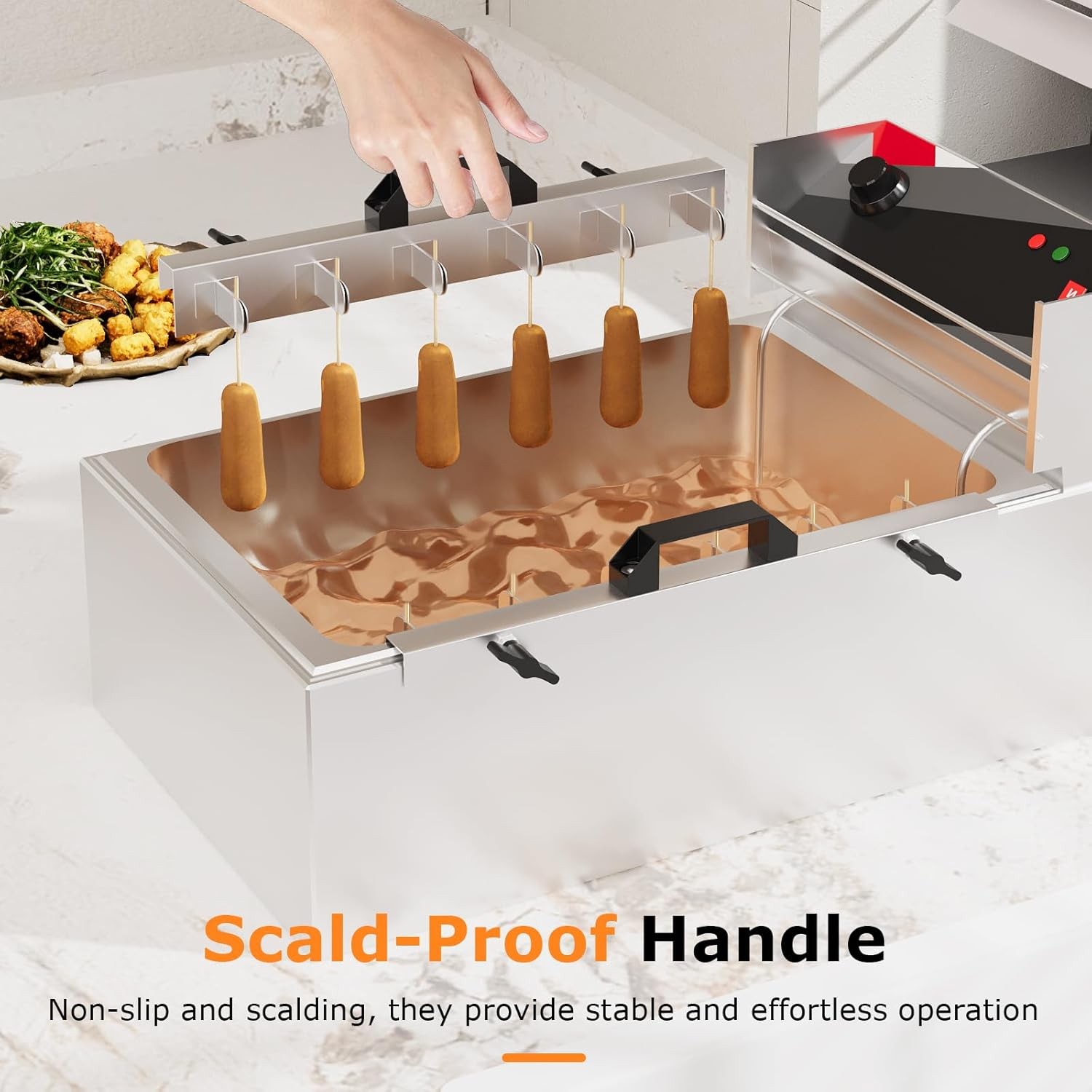 Corn Dog Clips for Fryer, with Handle, Fit for Most Deep Fryers, 2 Pack