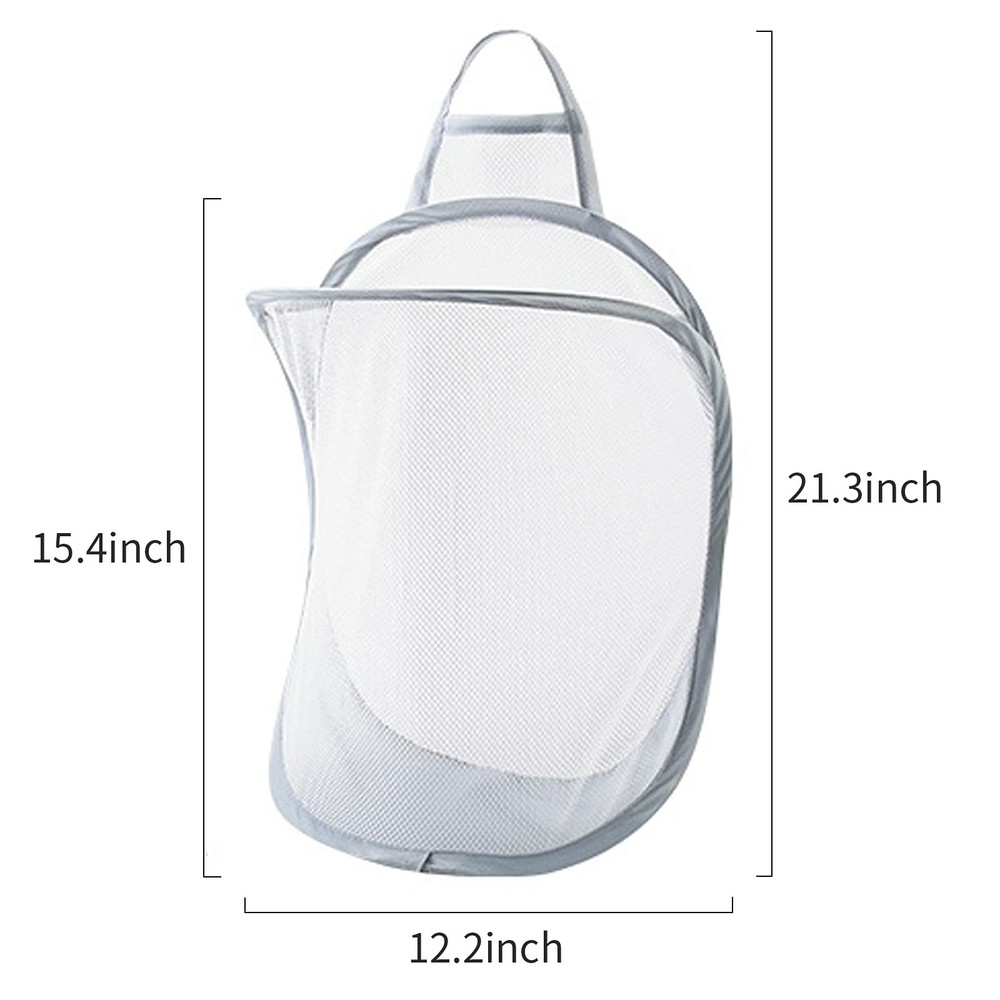 Pop-up Hanging Laundry Hamper Small Mesh Laundry Basket 2 Pack Foldable Hampe...