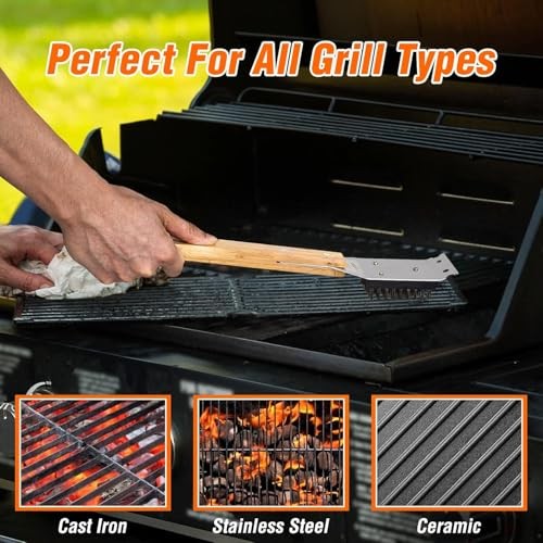 Grill Brush and Scraper for BBQ, Durable & Effective, Replaceable Normal