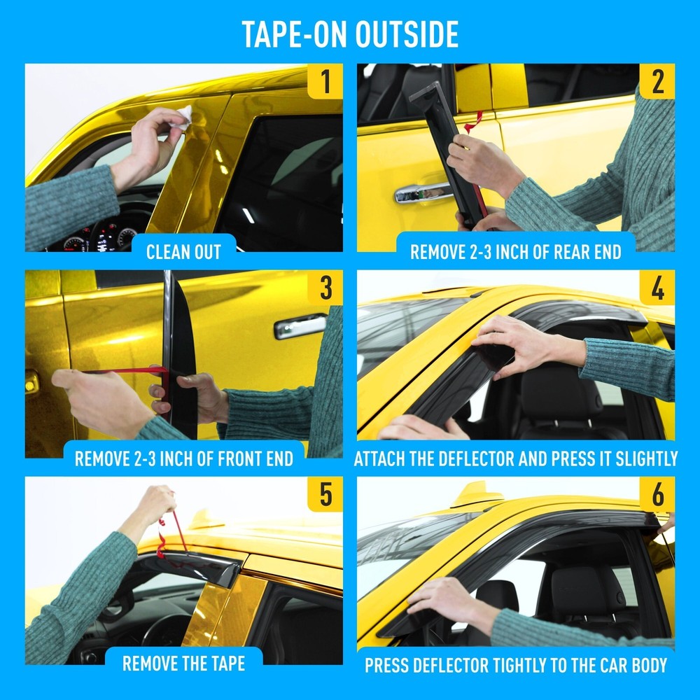 Side Window Deflectors Rain Guards for 2019-2026 Dodge Ram Crew Cab