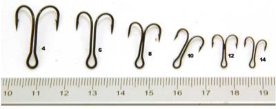 25 TALON OPEN SHANK BLACKENED  DOUBLE HOOKS SIZE 4