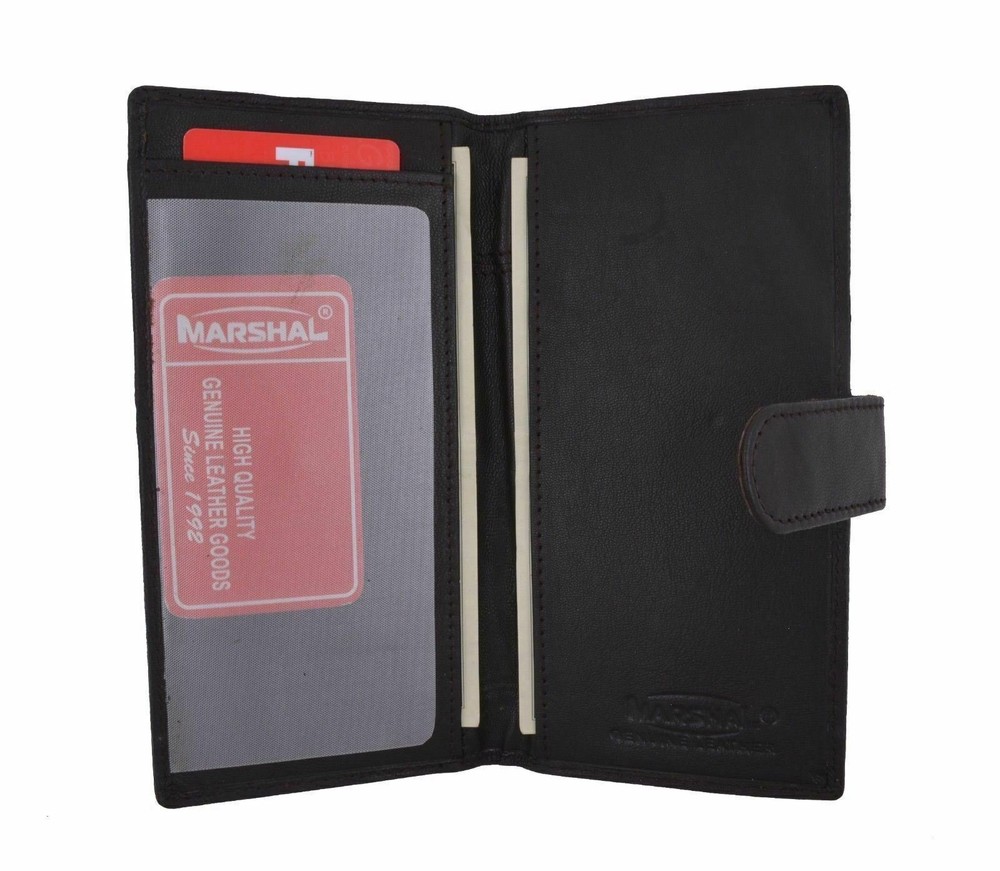 Genuine Leather PLAIN Checkbook Cover Brown with Snap Closure NEW!!!
