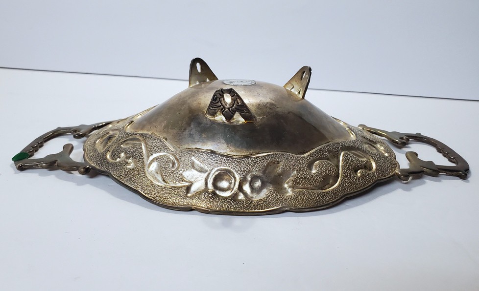 Vintage STUDIO SILVERSMITHS Silver Plate Floral Footed Oblong Dish Double Handle