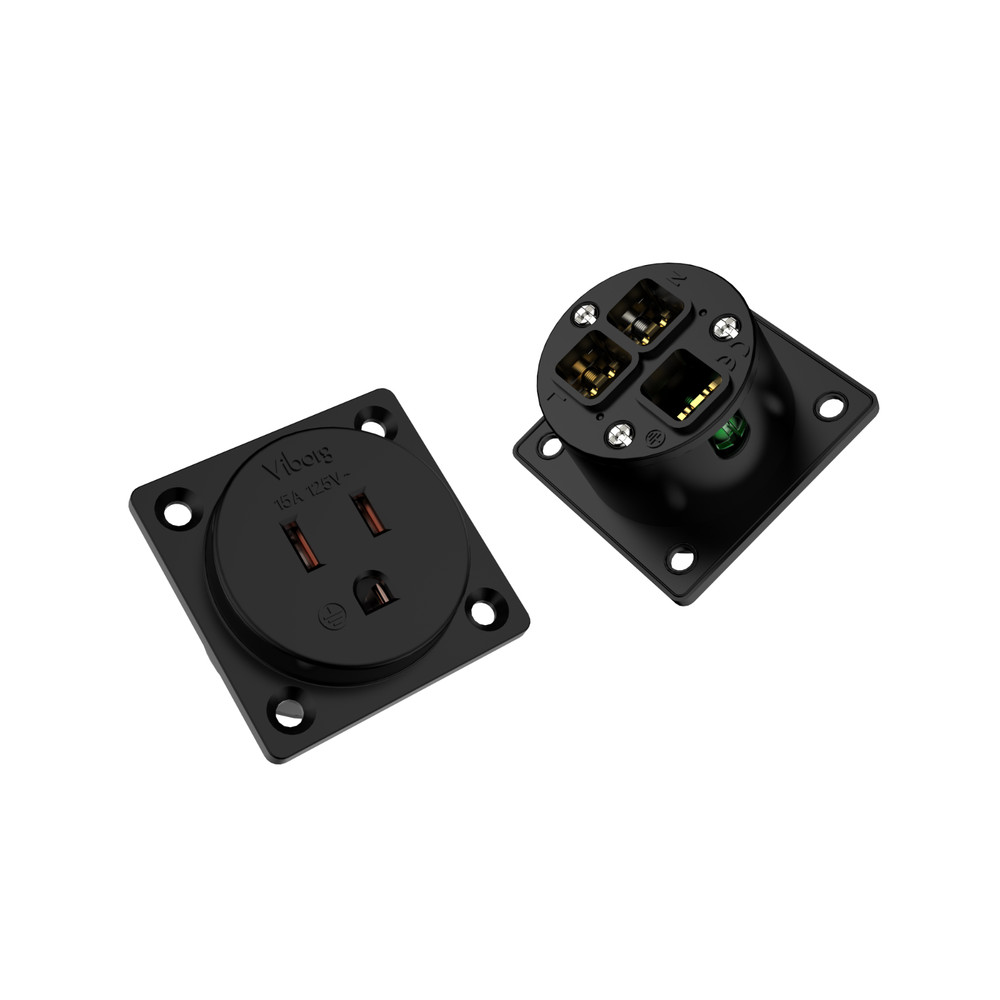 Viborg Pure Copper US Panel mounted receptacle 120V 15A US Socket