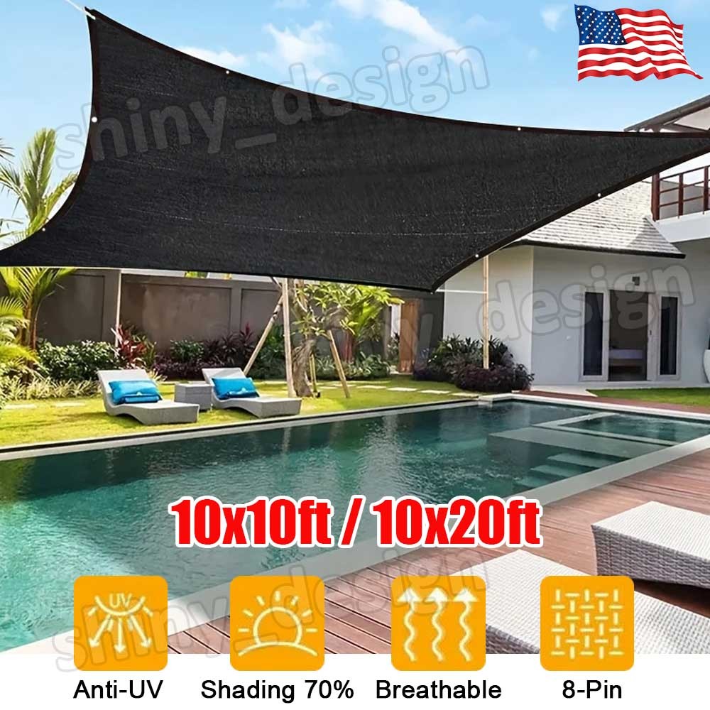 70% Sun Shade Net Outdoor Patio Garden Pergola Sun Shade Cloth Cover Canopy